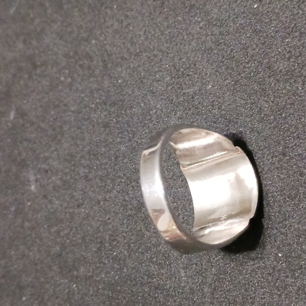 Men's Solid Sterling Initial Ring - image 4